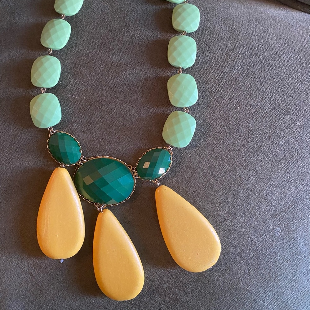Anthropologie necklace wood and plastic.